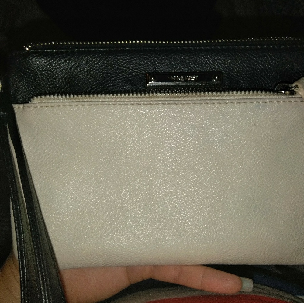 NINE WEST Black  & White wristlet FINAL SALE